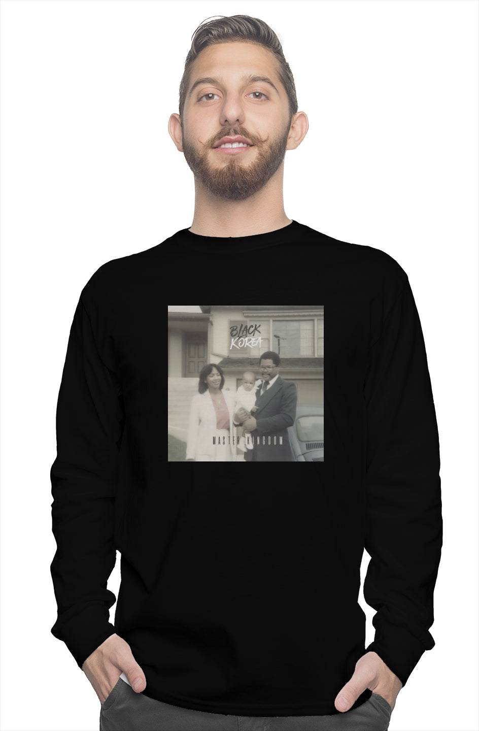 Black Korea black long sleeve tee