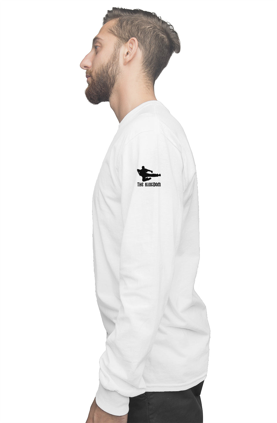 Black Korea white long sleeve tee